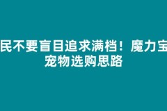 平民不要盲目追求满档！魔力宝贝宠物选购思路