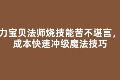 魔力宝贝法师烧技能苦不堪言，低成本快速冲级魔法技巧