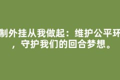 抵制外挂从我做起：维护公平环境，守护我们的回合梦想。