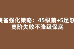 装备强化策略：45级前+5足够，高阶失败不降级保底