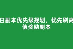 每日副本优先级规划，优先刷高价值奖励副本