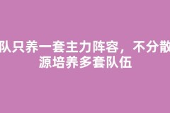 全队只养一套主力阵容，不分散资源培养多套队伍